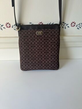 Coach Brown Signature Crossbody with Black Strap